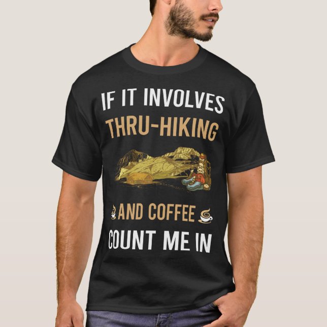 Camiseta Café Y Senderismo Mediante Senderismo (Anverso)