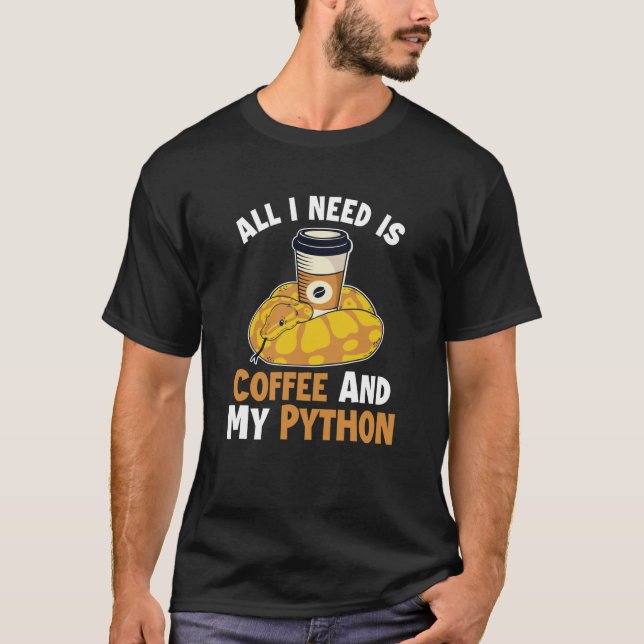 Camiseta Café y serpiente pitón Pythonidae Plátano Bola Pit (Anverso)