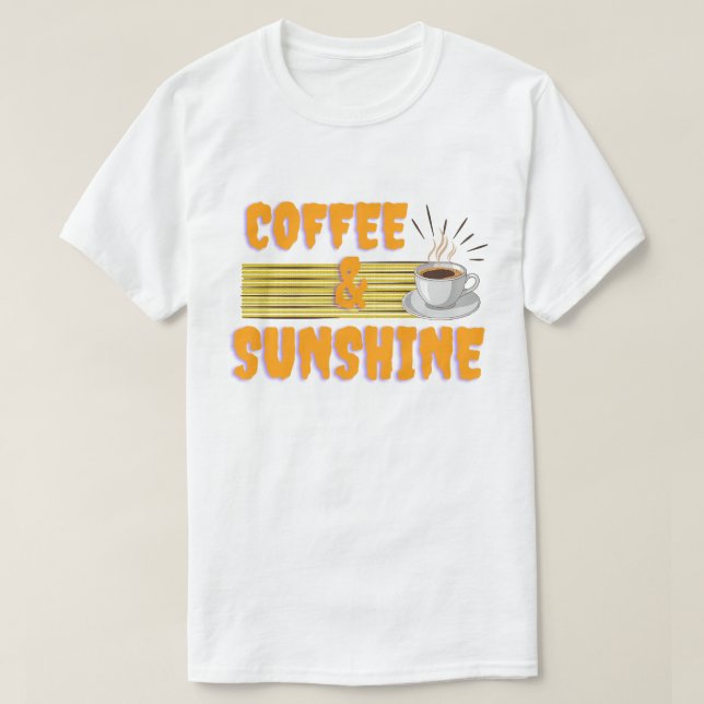 Camiseta Café y Sol – Vibraciones Matutinas Positivas (Diseño del anverso)