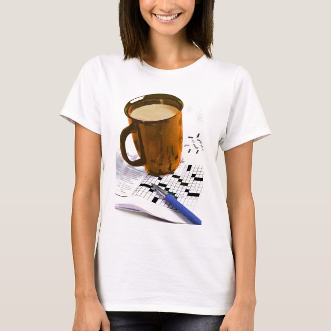 Camiseta Café y un crucigrama (Anverso)
