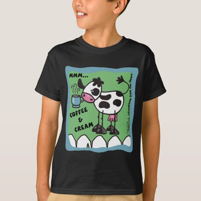Camiseta Café y vaca crema (Anverso)