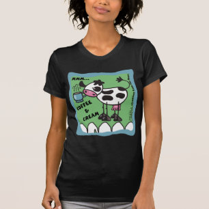 Camiseta Café y vaca crema
