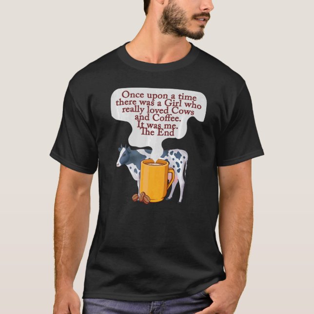 Camiseta Café y vacas de vez en cuando había un Chica (Anverso)
