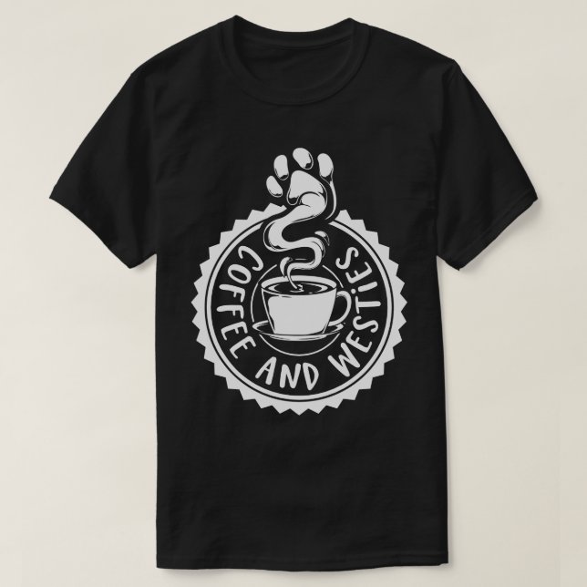 Camiseta Café y Westies Westie (Diseño del anverso)