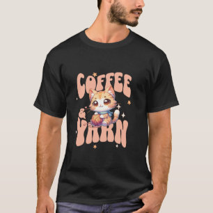 Camiseta Café y Yarn Cute Cat Kitten Crochet Knitus S