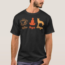 Camiseta Café, Yoga, perros Diseño Arte