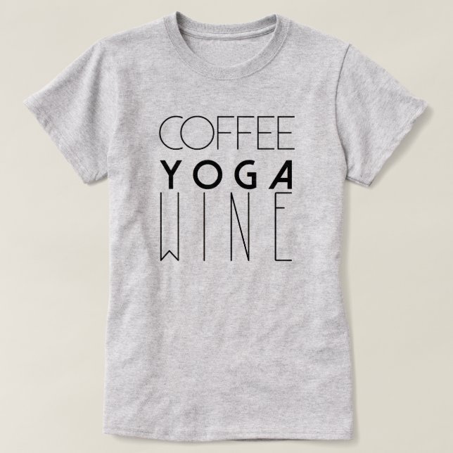 Camiseta Café Yoga Wine | Tipografía de Moda (Diseño del anverso)