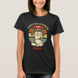 Camiseta Café & Yoga Y Perros Meditación Namaste Yoga  