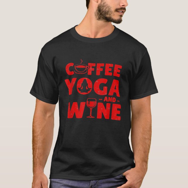Camiseta Café Yoga Y Vino (Anverso)