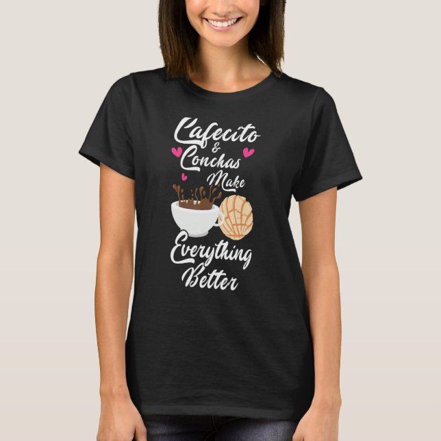 Camiseta Cafecito Café Conchas Cute Español Pun Cafe Funn (Anverso)