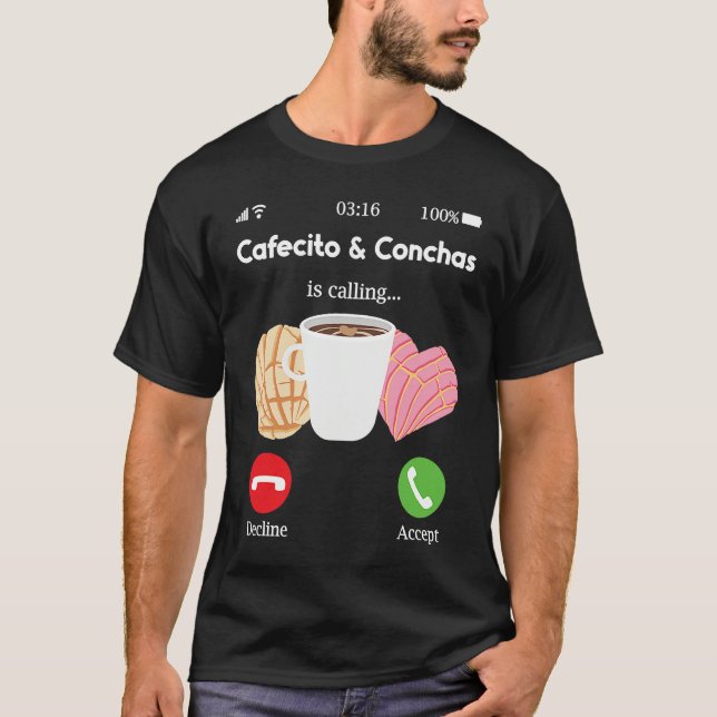 Camiseta Cafecito Cafe Conchas  Cute Spanish Pun Coffee (Anverso)