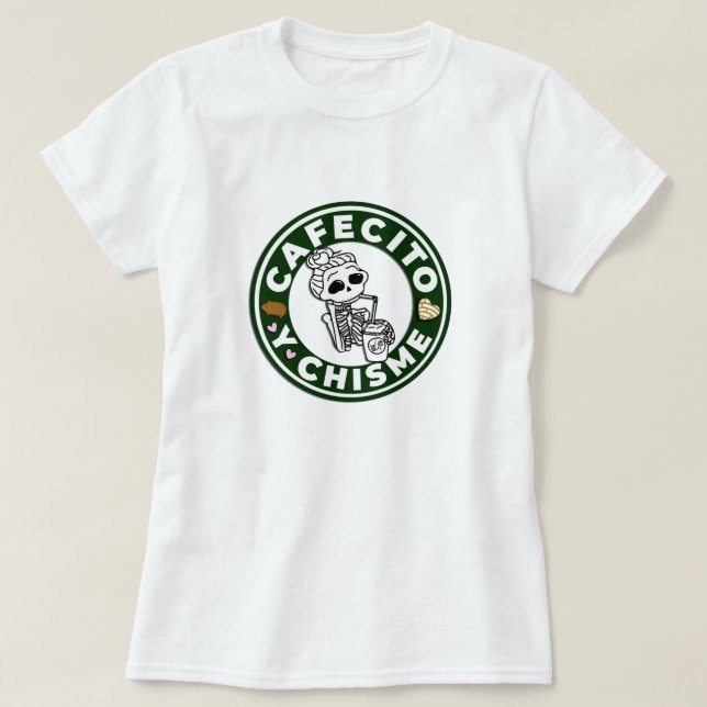 Camiseta Cafecito y Chisme Pan dulce mexicano (Diseño del anverso)