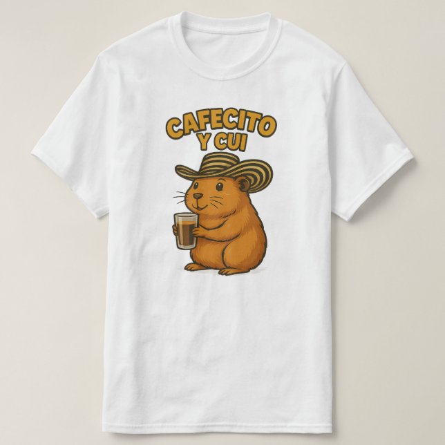 Camiseta Cafecito y cui (Diseño del anverso)