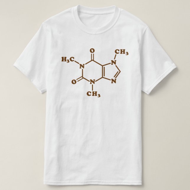 Camiseta Cafeína Café Fórmula Química Molecular (Diseño del anverso)