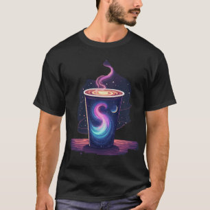 Camiseta Cafeína Cósmica Taza de Café Remolino de Nebulos