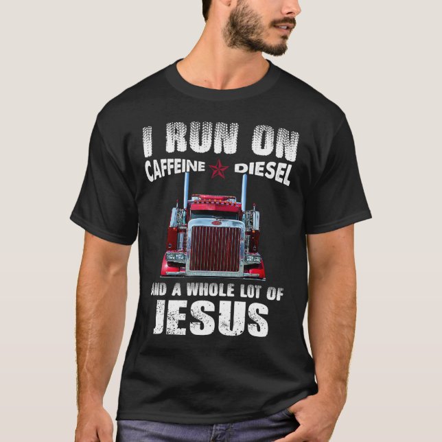 Camiseta Cafeína Diesel Jesús Camión Cristiano Molesto (Anverso)