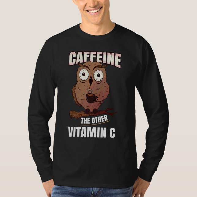 Camiseta Cafeína El Otro Bebidor De Café De Lechuza Vitamin (Anverso)