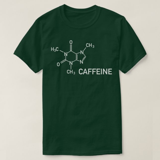 Camiseta Cafeína estructura química café (Diseño del anverso)