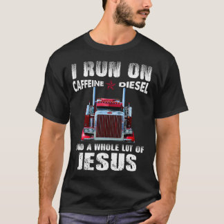 Camiseta Cafeína Mens Diesel Jesús Camionero Cristiano Rega
