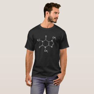 Camiseta Cafeína Molécula Química Café Amantes