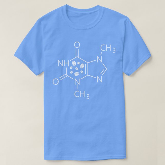 Camiseta Cafeína Molécula Química Café Lover Química (Diseño del anverso)
