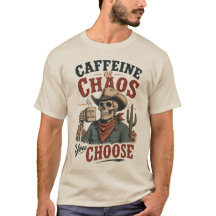 Cafeína o Caos Vaquero Esqueleto 