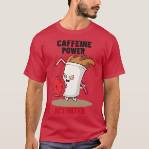 Camiseta Cafeína Power Activated Cute Design Para Café Lo