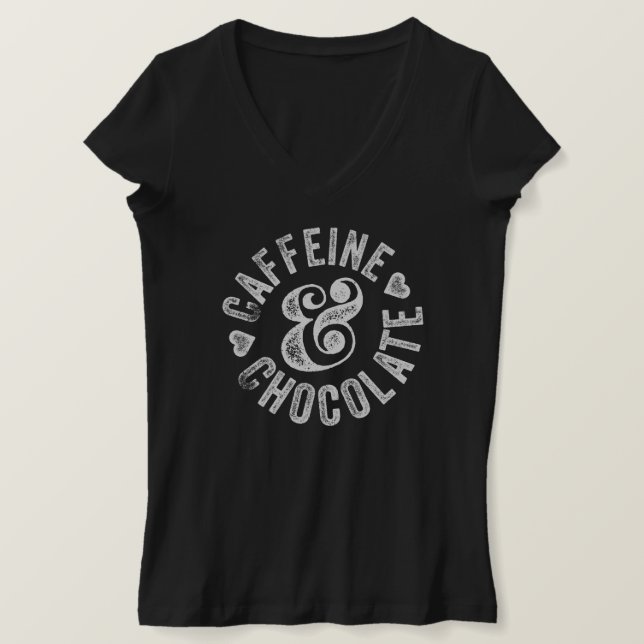 Camiseta Cafeína y chocolate (Anverso del diseño)