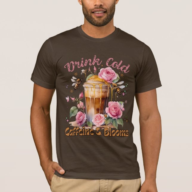 Camiseta Cafeína y florecimiento: Descanso de café helado (Anverso)