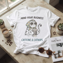 Cafeína y Sueñecitos Gato Antiguo Amante del Café