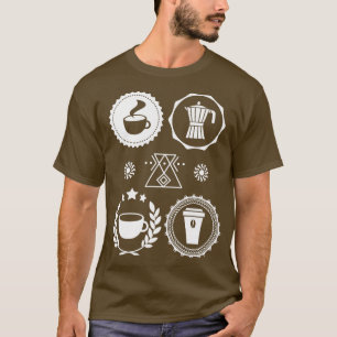 Camiseta Cafetera Cafetera Barista Elementos De Café Foodie