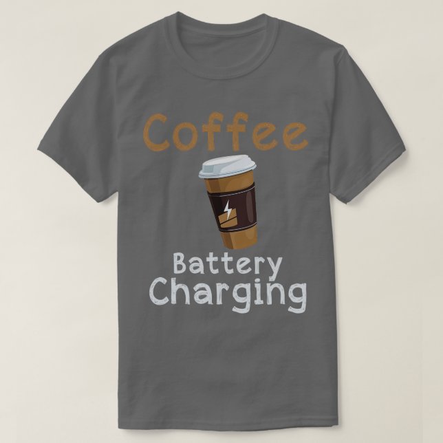 Camiseta Cafetera Cargador Batería Concepto Cafeína Bebida (Diseño del anverso)