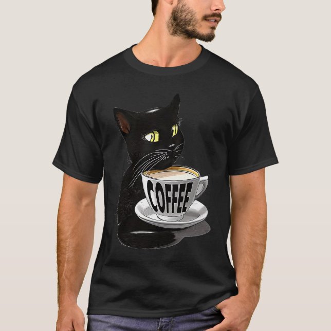 CAMISETA CAFETERA GATO BONITO GATOS JAVA GATITO (Anverso)
