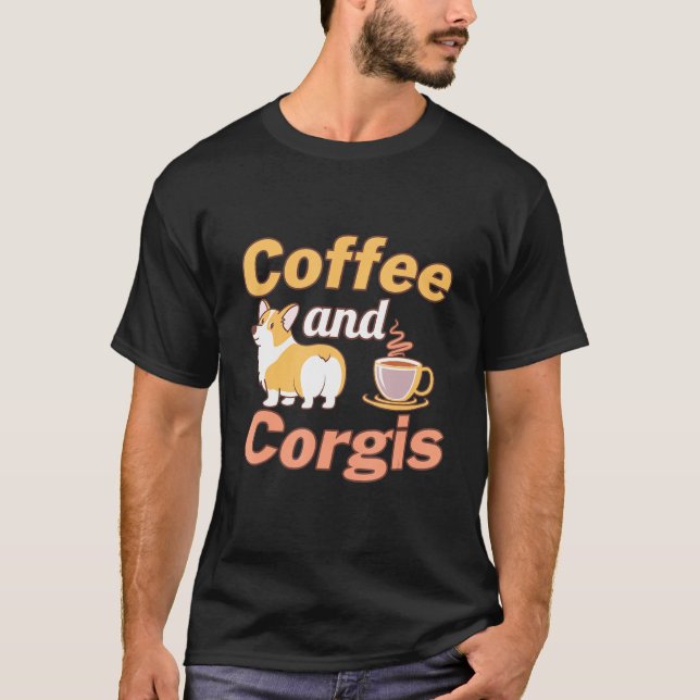 Camiseta Cafetera Y Corgis Cute Caffeine Dueño D (Anverso)