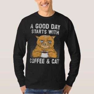 Camiseta Cafetera Y Gato Propietario De Gatitos Cafetería B