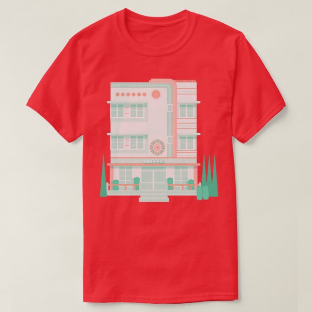 Camiseta Cafetería Art Deco (Diseño del anverso)