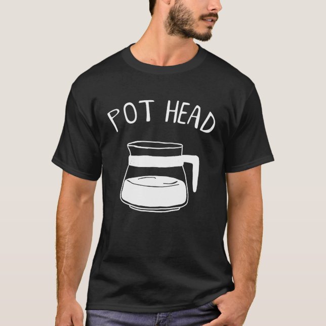 Camiseta Cafetería Cabeza Cafeína Addict Café Pothead (Anverso)
