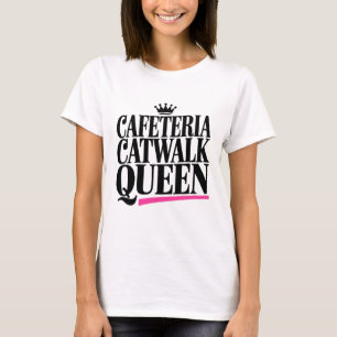 Camiseta Cafetería Catwalk Reina Negrita Negra y Rosa