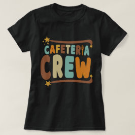 Camiseta Cafeteria Crew Textos Groovy Retro
