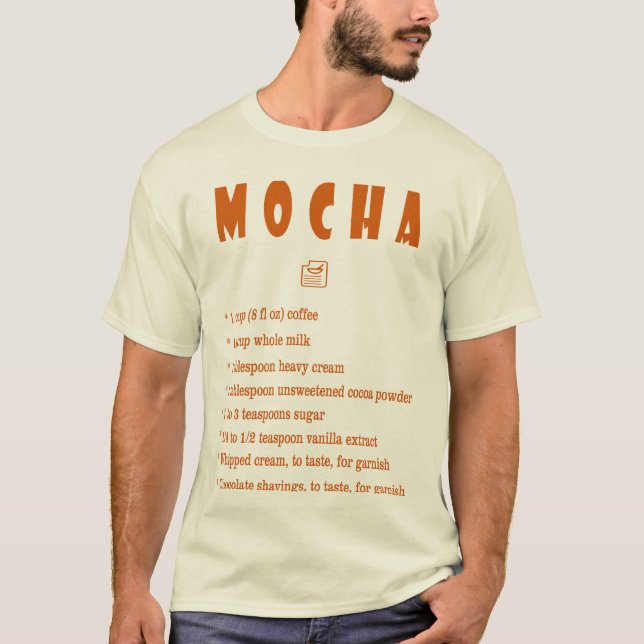 Camiseta Cafetería de café de Mocha elaborando leche (Anverso)