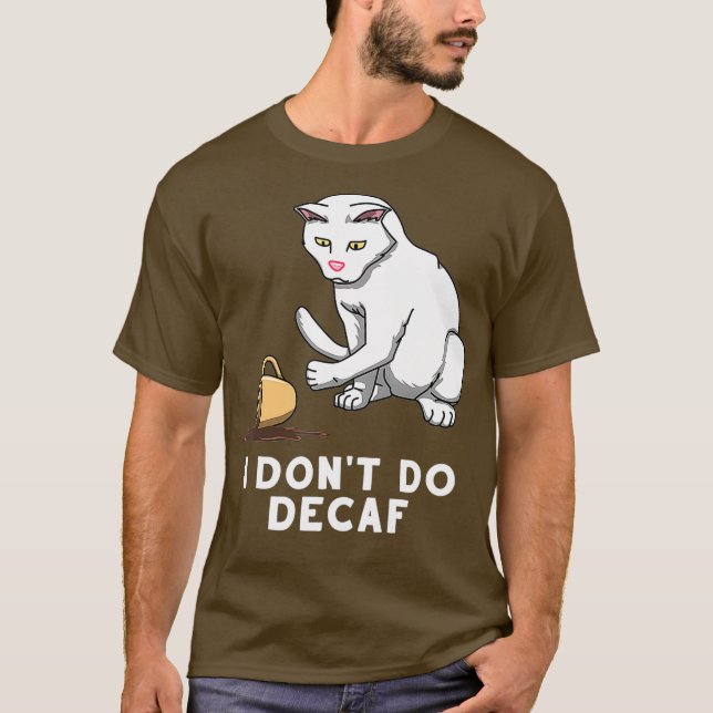 Camiseta Cafetería Decaf Coffee Cat Caffeine Design Para Ca (Anverso)