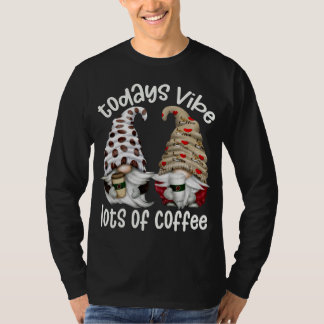 Camiseta Cafetería Graciosa Con Muchos Gnomes De Café