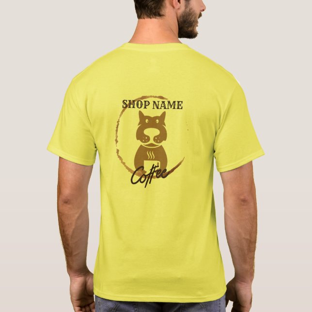 Camiseta Cafetería moderna y sencilla para perros (Reverso)