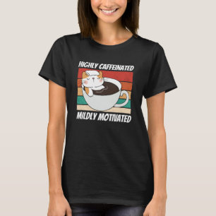 Camiseta Cafetería muy cafeinada Café de gatos con motivaci