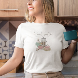 Camiseta Cafetería Panadería Cafe Quirky Retro Watercolor
