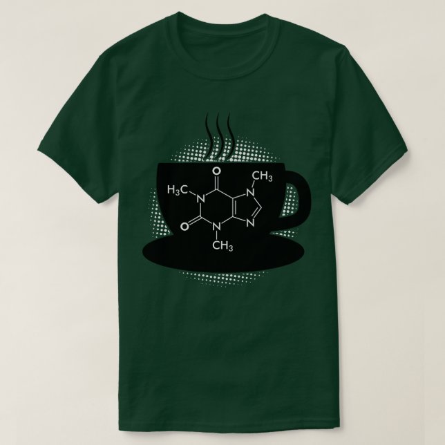 Camiseta Cafetería química Molécula 1 (Diseño del anverso)
