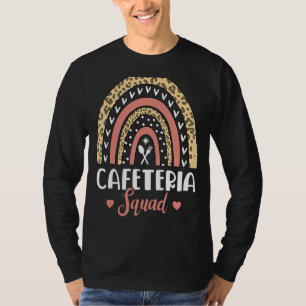 Camiseta Cafeteria Squad Boho Rainbow Leopard Lunch Lady Cr