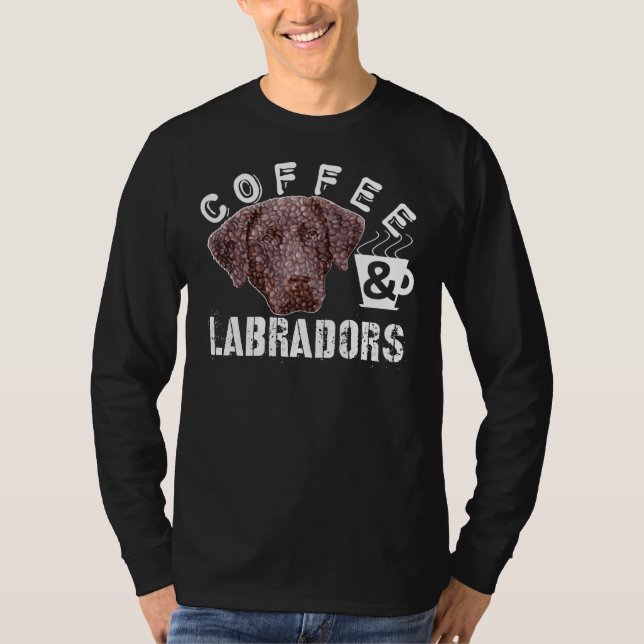 Camiseta Cafetería y labradores con perro de café (Anverso)