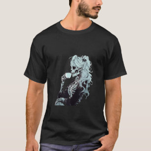 Camiseta Cafetero Esqueleto Pelo Despeinado DIY Halloween C