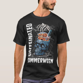 Camiseta Caffeinated Summerween Skeleton Coffee Halloween